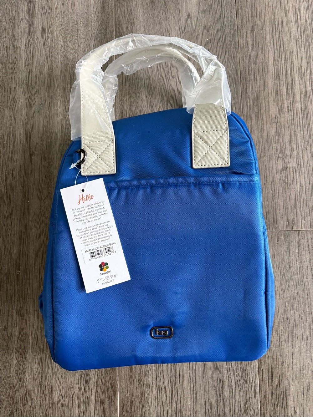 Lug- Merengue Insulated Lunch Tote- Azure Blue/ Pebble Accent